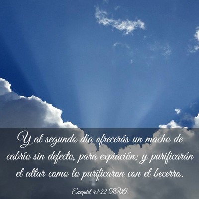 Picture 03 - Ezequiel 43:22 RVA - Y al segundo día ofrecerás un macho de cabrío - Bible Verse Picture