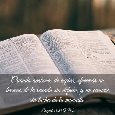 Picture 03 - Ezequiel 43:23 RVA - Cuando acabares de expiar, ofrecerás un becerro - Bible Verse Picture
