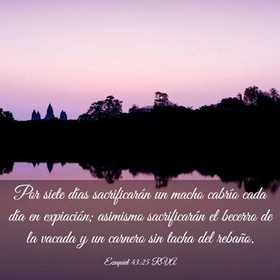 Picture 03 - Ezequiel 43:25 RVA - Por siete días sacrificarán un macho cabrío - Bible Verse Picture