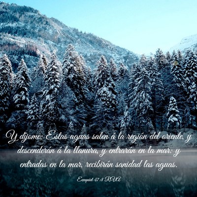 Picture 03 - Ezequiel 47:8 RVA - Y díjome: Estas aguas salen á la región del - Bible Verse Picture
