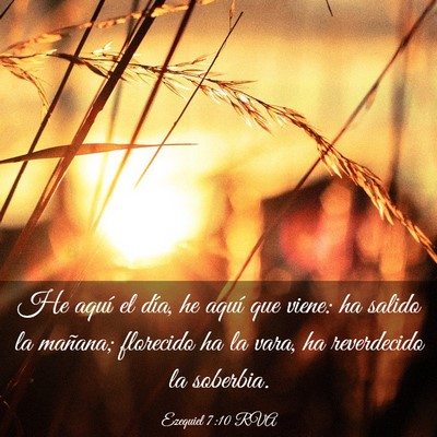 Picture 03 - Ezequiel 7:10 RVA - He aquí el día, he aquí que viene: ha salido - Bible Verse Picture