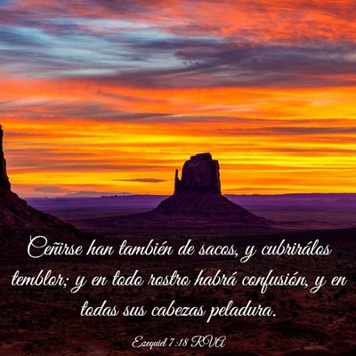 Picture 03 - Ezequiel 7:18 RVA - Ceñirse han también de sacos, y cubrirálos - Bible Verse Picture