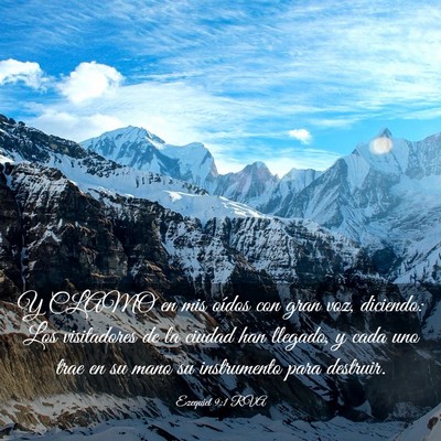 Picture 03 - Ezequiel 9:1 RVA - Y CLAMO en mis oídos con gran voz, diciendo: Los - Bible Verse Picture