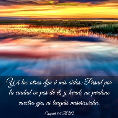 Picture 03 - Ezequiel 9:5 RVA - Y á los otros dijo á mis oídos: Pasad por la - Bible Verse Picture
