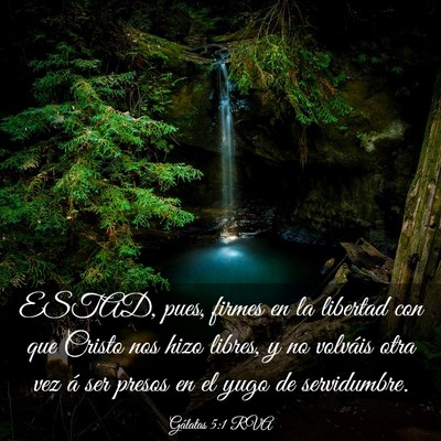 Picture 03 - Gálatas 5:1 RVA - ESTAD, pues, firmes en la libertad con que Cristo - Bible Verse Picture