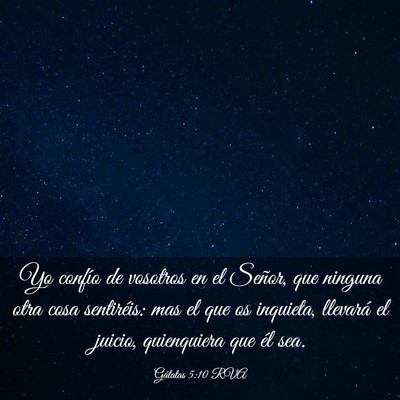 Picture 03 - Gálatas 5:10 RVA - Yo confío de vosotros en el Señor, que ninguna - Bible Verse Picture