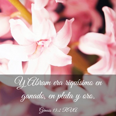 Picture 03 - Génesis 13:2 RVA - Y Abram era riquísimo en ganado, en plata y - Bible Verse Picture