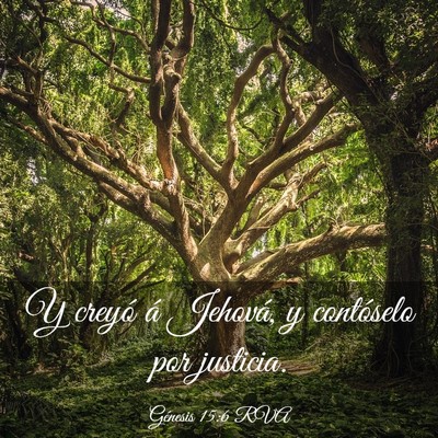 Picture 03 - Génesis 15:6 RVA - Y creyó á Jehová, y contóselo por - Bible Verse Picture