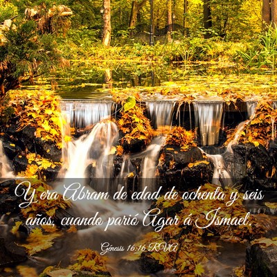 Picture 03 - Génesis 16:16 RVA - Y era Abram de edad de ochenta y seis años, - Bible Verse Picture