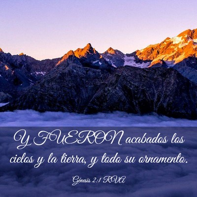 Picture 03 - Génesis 2:1 RVA - Y FUERON acabados los cielos y la tierra, y todo - Bible Verse Picture