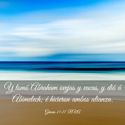 Picture 03 - Génesis 21:27 RVA - Y tomó Abraham ovejas y vacas, y dió á - Bible Verse Picture