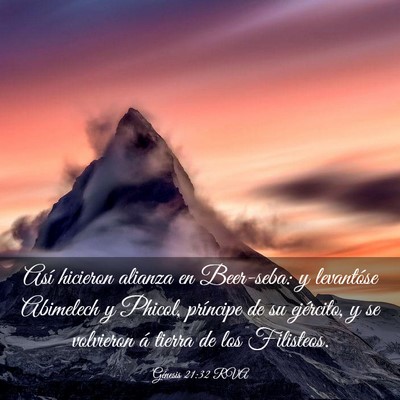 Picture 03 - Génesis 21:32 RVA - Así hicieron alianza en Beer-seba: y levantóse - Bible Verse Picture
