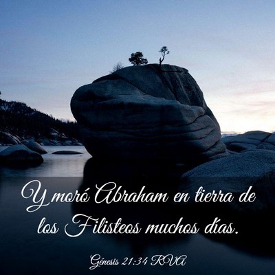 Picture 03 - Génesis 21:34 RVA - Y moró Abraham en tierra de los Filisteos muchos - Bible Verse Picture