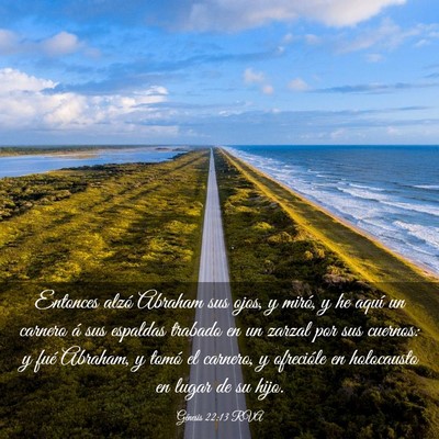 Picture 03 - Génesis 22:13 RVA - Entonces alzó Abraham sus ojos, y miró, y he - Bible Verse Picture