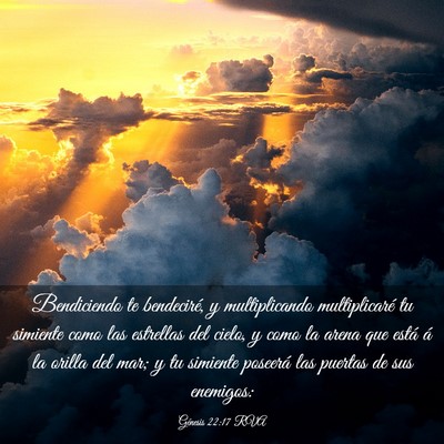 Picture 03 - Génesis 22:17 RVA - Bendiciendo te bendeciré, y multiplicando - Bible Verse Picture