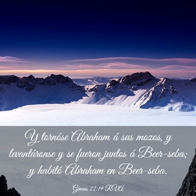 Picture 03 - Génesis 22:19 RVA - Y tornóse Abraham á sus mozos, y levantáronse - Bible Verse Picture
