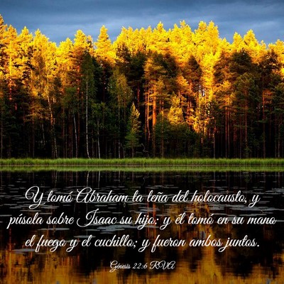 Picture 03 - Génesis 22:6 RVA - Y tomó Abraham la leña del holocausto, y - Bible Verse Picture