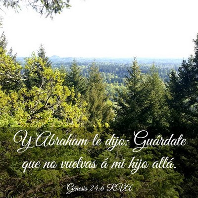 Picture 03 - Génesis 24:6 RVA - Y Abraham le dijo: Guárdate que no vuelvas á mi - Bible Verse Picture