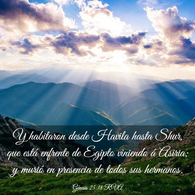 Picture 03 - Génesis 25:18 RVA - Y habitaron desde Havila hasta Shur, que está - Bible Verse Picture