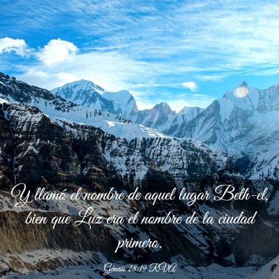 Picture 03 - Génesis 28:19 RVA - Y llamó el nombre de aquel lugar Beth-el, bien - Bible Verse Picture