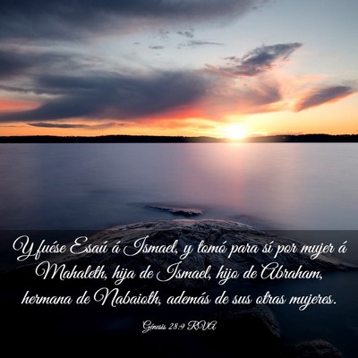 Picture 03 - Génesis 28:9 RVA - Y fuése Esaú á Ismael, y tomó para sí por - Bible Verse Picture