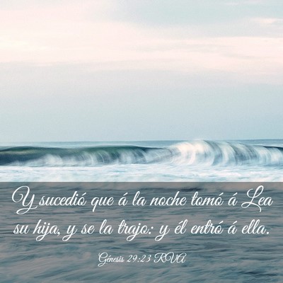 Picture 03 - Génesis 29:23 RVA - Y sucedió que á la noche tomó á Lea su hija, - Bible Verse Picture