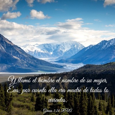 Picture 03 - Génesis 3:20 RVA - Y llamó el hombre el nombre de su mujer, Eva; - Bible Verse Picture