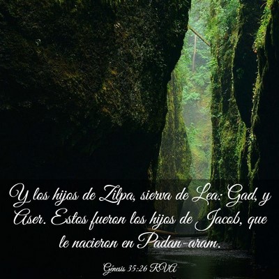 Picture 03 - Génesis 35:26 RVA - Y los hijos de Zilpa, sierva de Lea: Gad, y Aser. - Bible Verse Picture