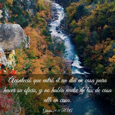Picture 03 - Génesis 39:11 RVA - Aconteció que entró él un día en casa para - Bible Verse Picture
