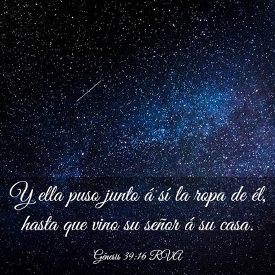 Picture 03 - Génesis 39:16 RVA - Y ella puso junto á sí la ropa de él, hasta - Bible Verse Picture