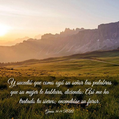 Picture 03 - Génesis 39:19 RVA - Y sucedió que como oyó su señor las palabras - Bible Verse Picture