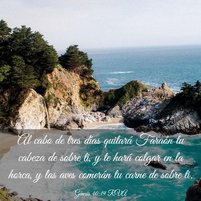 Picture 03 - Génesis 40:19 RVA - Al cabo de tres días quitará Faraón tu cabeza - Bible Verse Picture