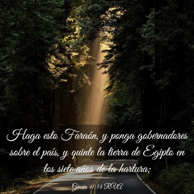 Picture 03 - Génesis 41:34 RVA - Haga esto Faraón, y ponga gobernadores sobre el - Bible Verse Picture