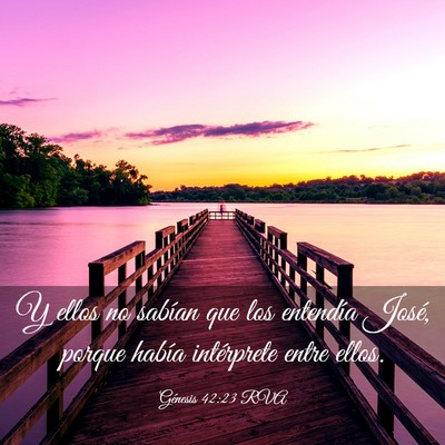 Picture 03 - Génesis 42:23 RVA - Y ellos no sabían que los entendía José, - Bible Verse Picture