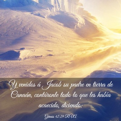 Picture 03 - Génesis 42:29 RVA - Y venidos á Jacob su padre en tierra de Canaán, - Bible Verse Picture