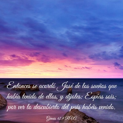 Picture 03 - Génesis 42:9 RVA - Entonces se acordó José de los sueños que - Bible Verse Picture