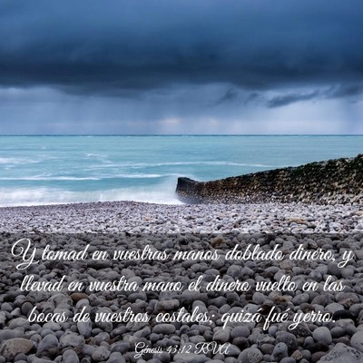 Picture 03 - Génesis 43:12 RVA - Y tomad en vuestras manos doblado dinero, y - Bible Verse Picture