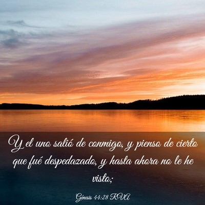 Picture 03 - Génesis 44:28 RVA - Y el uno salió de conmigo, y pienso de cierto - Bible Verse Picture
