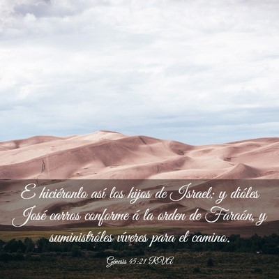 Picture 03 - Génesis 45:21 RVA - E hiciéronlo así los hijos de Israel: y dióles - Bible Verse Picture