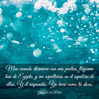 Picture 03 - Génesis 47:30 RVA - Mas cuando durmiere con mis padres, llevarme has - Bible Verse Picture