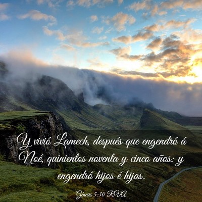 Picture 03 - Génesis 5:30 RVA - Y vivió Lamech, después que engendró á Noé, - Bible Verse Picture