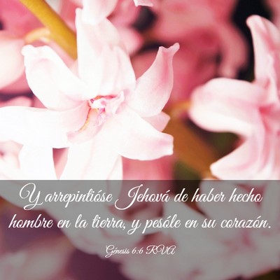 Picture 03 - Génesis 6:6 RVA - Y arrepintióse Jehová de haber hecho hombre en - Bible Verse Picture