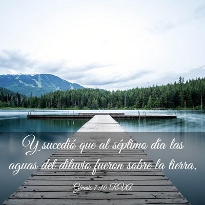 Picture 03 - Génesis 7:10 RVA - Y sucedió que al séptimo día las aguas del - Bible Verse Picture