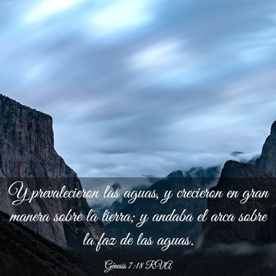 Picture 03 - Génesis 7:18 RVA - Y prevalecieron las aguas, y crecieron en gran - Bible Verse Picture