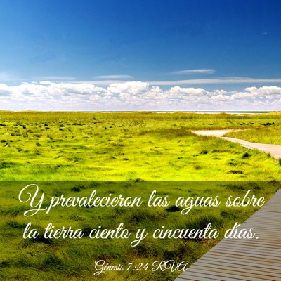 Picture 03 - Génesis 7:24 RVA - Y prevalecieron las aguas sobre la tierra ciento - Bible Verse Picture