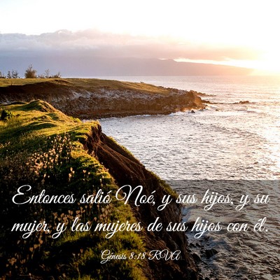 Picture 03 - Génesis 8:18 RVA - Entonces salió Noé, y sus hijos, y su mujer, y - Bible Verse Picture