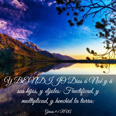 Picture 03 - Génesis 9:1 RVA - Y BENDIJO Dios á Noé y á sus hijos, y - Bible Verse Picture
