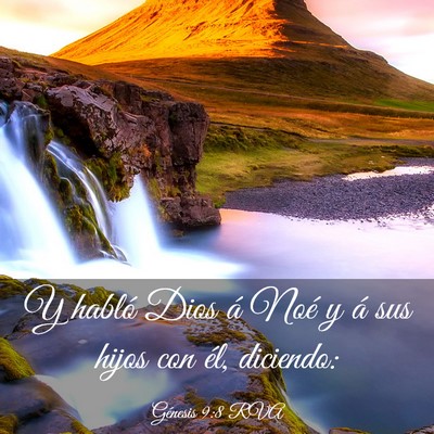 Picture 03 - Génesis 9:8 RVA - Y habló Dios á Noé y á sus hijos con él, - Bible Verse Picture