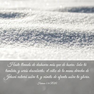 Picture 03 - Habacuc 2:16 RVA - Haste llenado de deshonra más que de honra: bebe - Bible Verse Picture