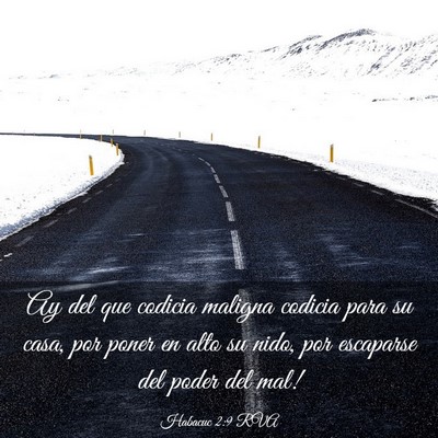 Picture 03 - Habacuc 2:9 RVA - Ay del que codicia maligna codicia para su casa, - Bible Verse Picture